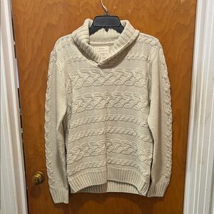 Original Weatherproof Vintage Ivory Cable Knit Sweater
